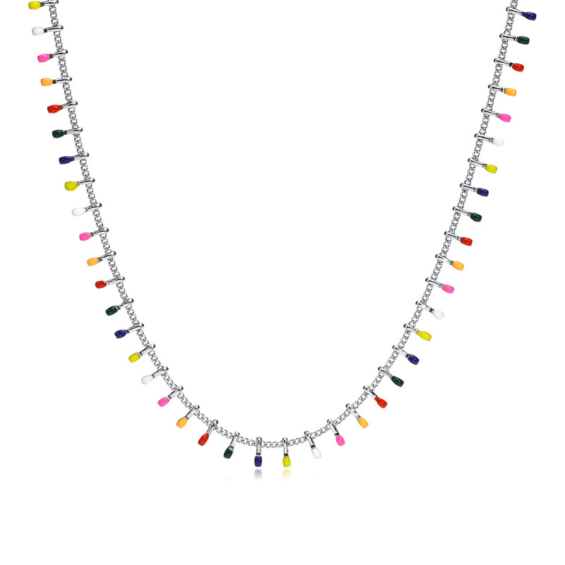 Wholesale Stainless Steel Colorful Match Necklace