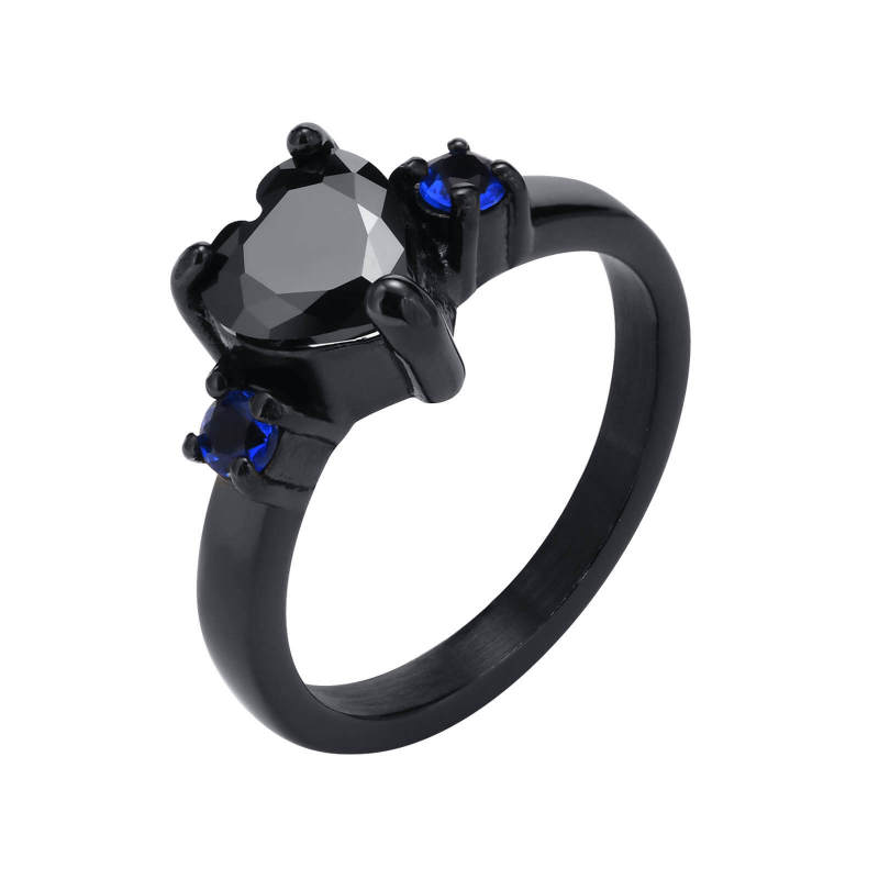 Wholesale Stainless Steel Black Couple Rings