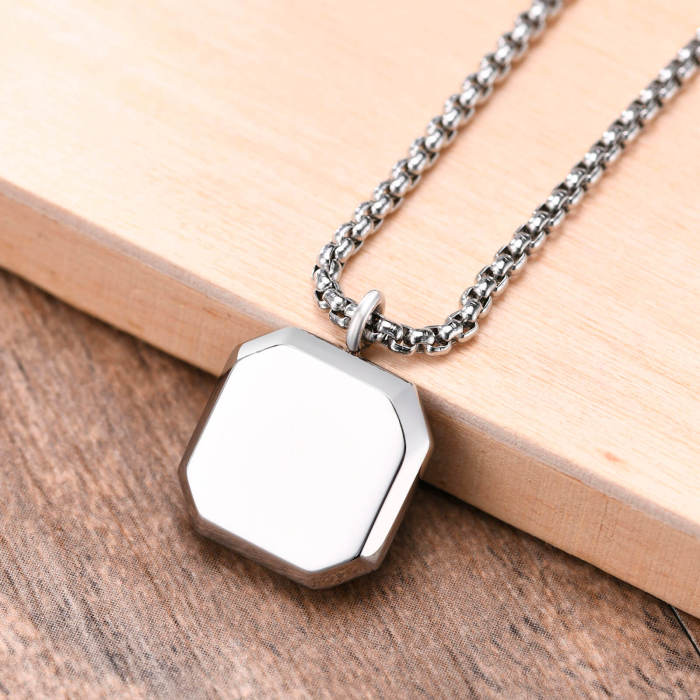 Wholesale Stainless Steel Mens Square Pendant