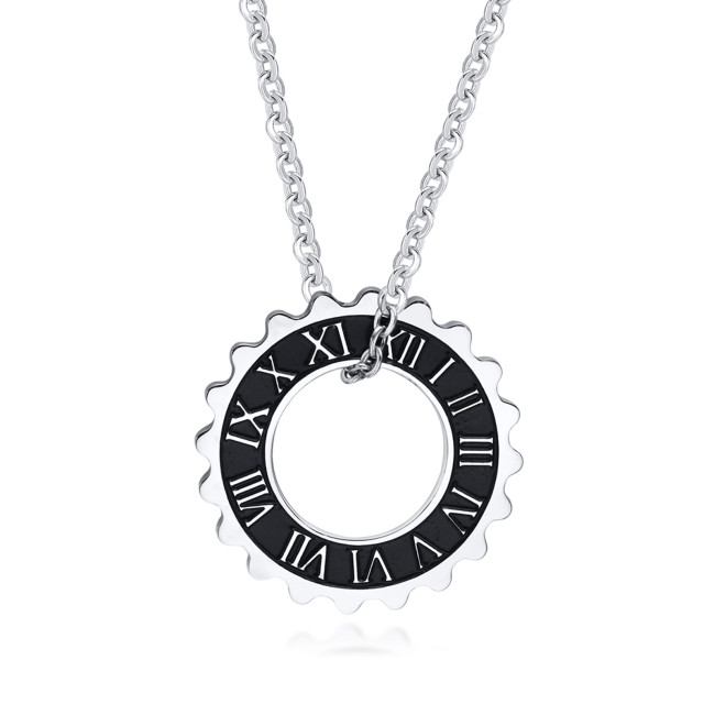Wholesale Stainless Steel Roman Numeral Gear Pendant