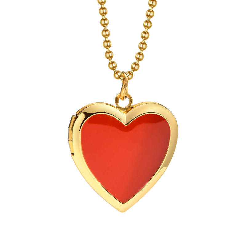 Wholesale Stainless Steel Photo Heart Necklace
