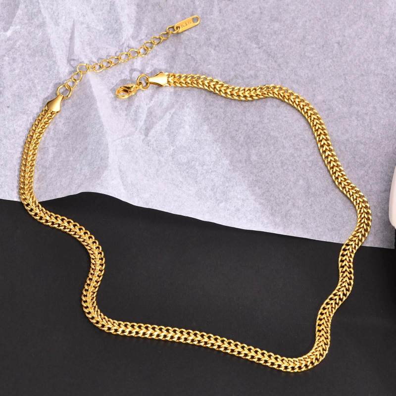 Wholesale Stainless Steel Double-row Chain Necklace