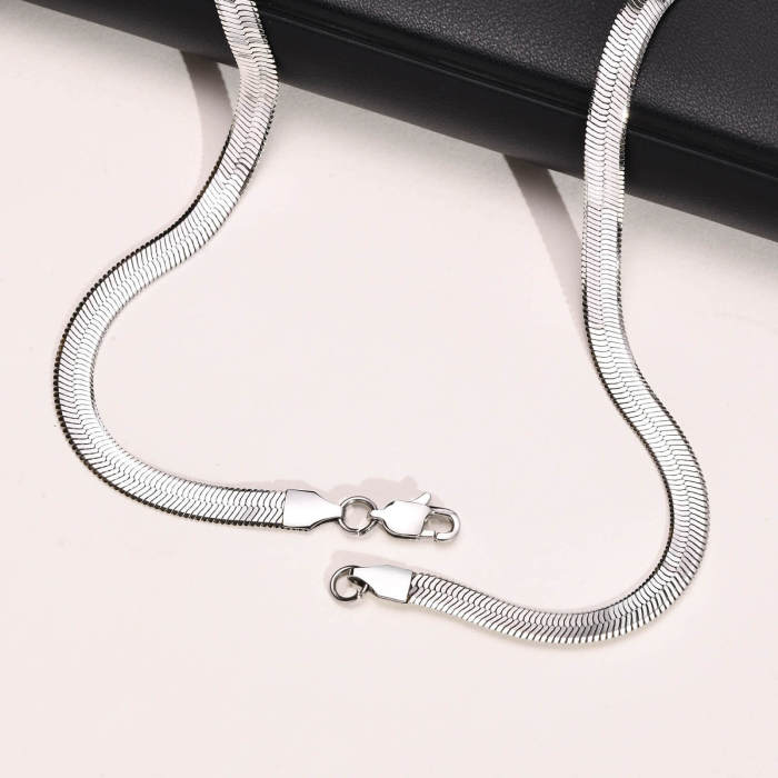 Wholesale Stainless Steel Flat Snake Chain Necklace