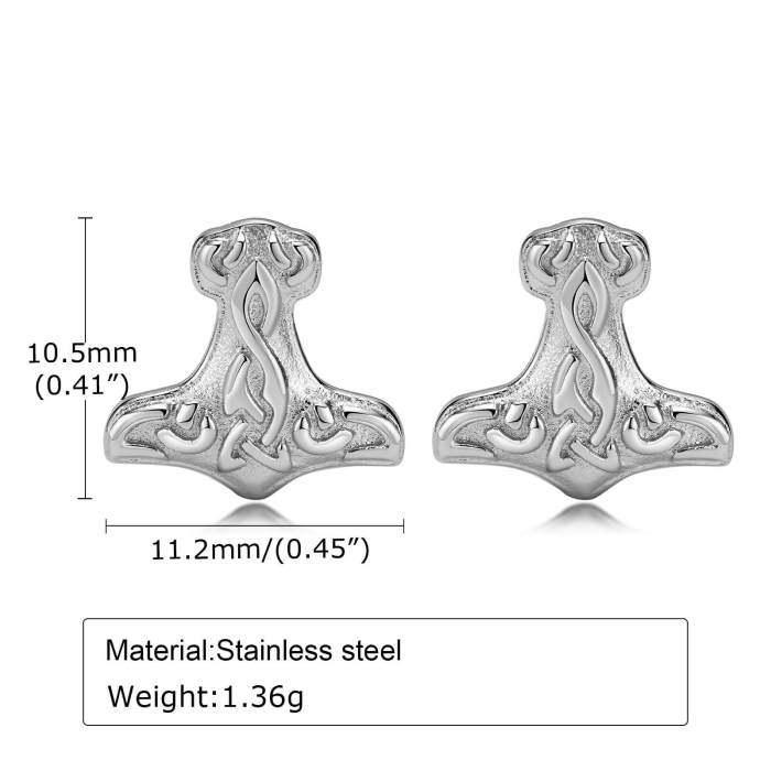 Wholesale Stainless Steel Viking Axe Earrings