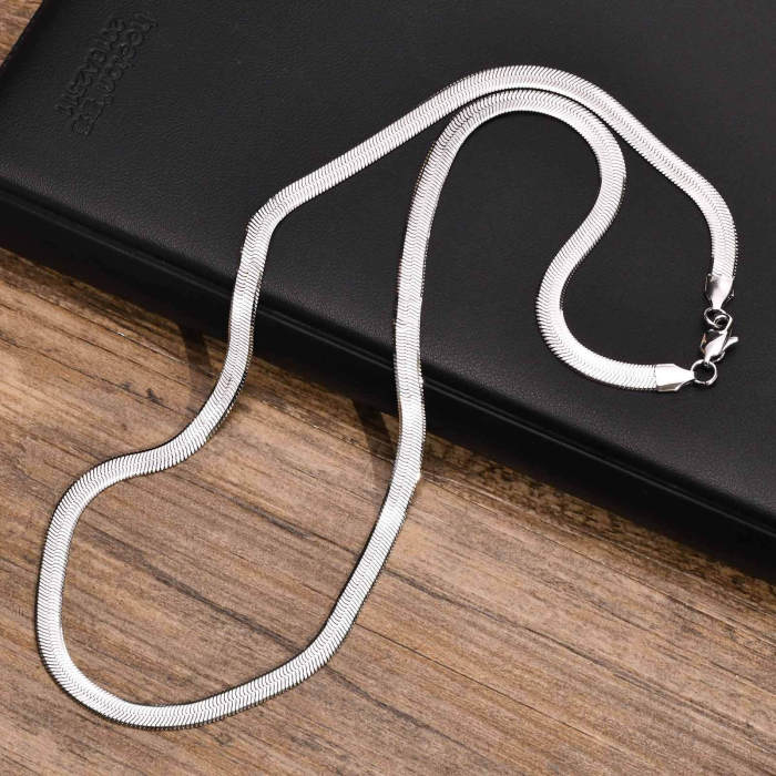 Wholesale Stainless Steel Flat Snake Chain Necklace