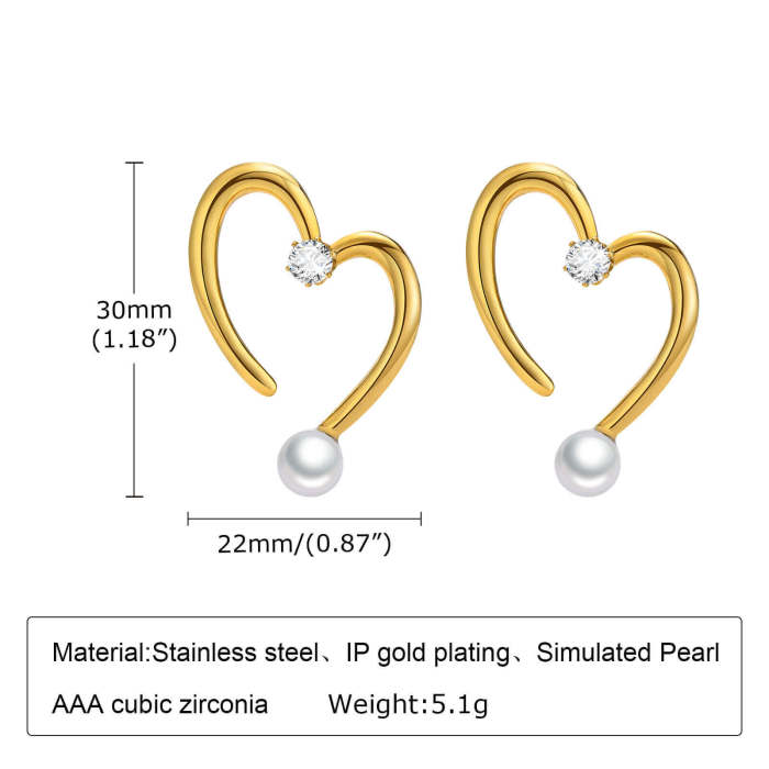 Wholesale Stainless Steel Heart Earring
