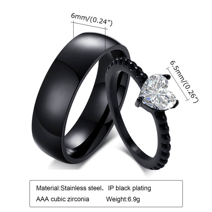Wholesale Stainless Steel Ring with Heart Shape CZ