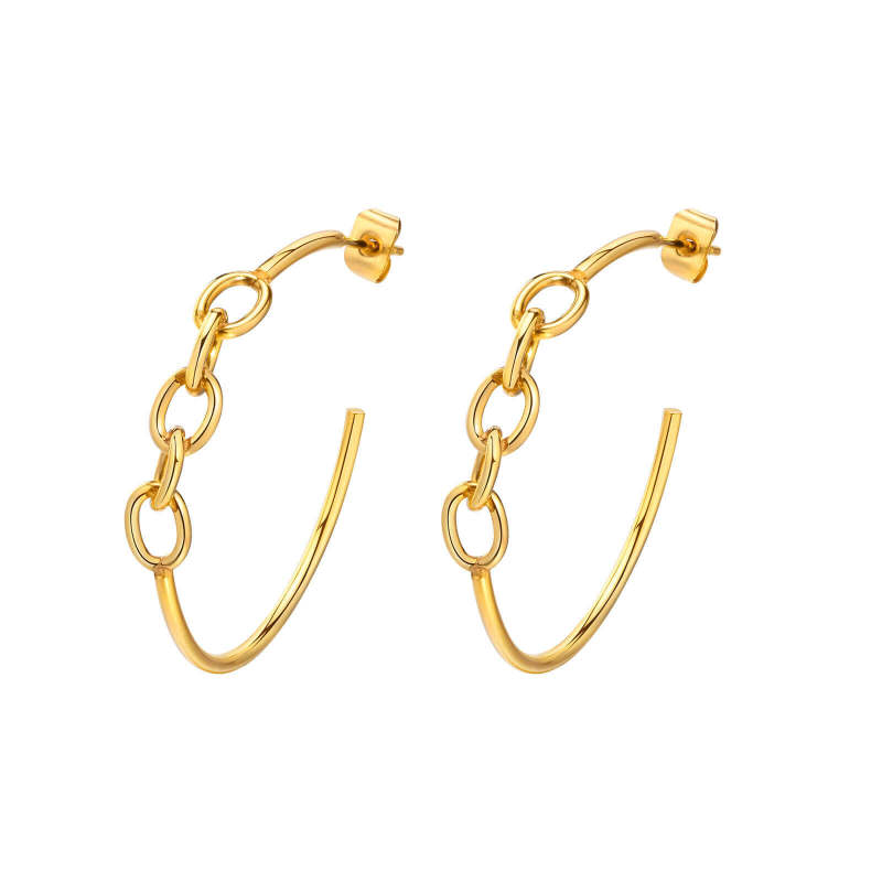 Wholesale Stainless Steel Chain C Earring