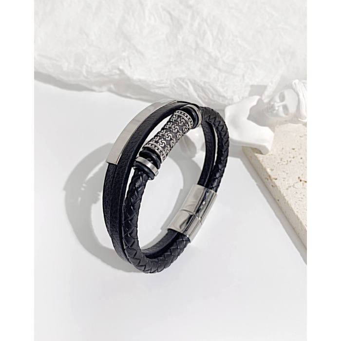 Wholesale Leather Stainless Steel Bracelets