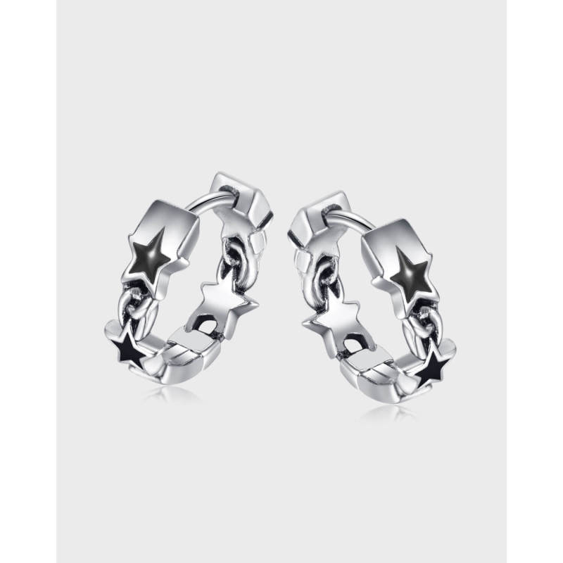 Wholesle Stainless Steel Pentagram Earrings