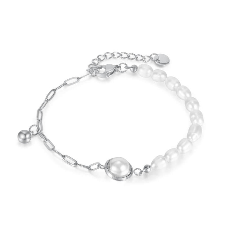 Wholesale Stainless Steel and Pearl Bracelet