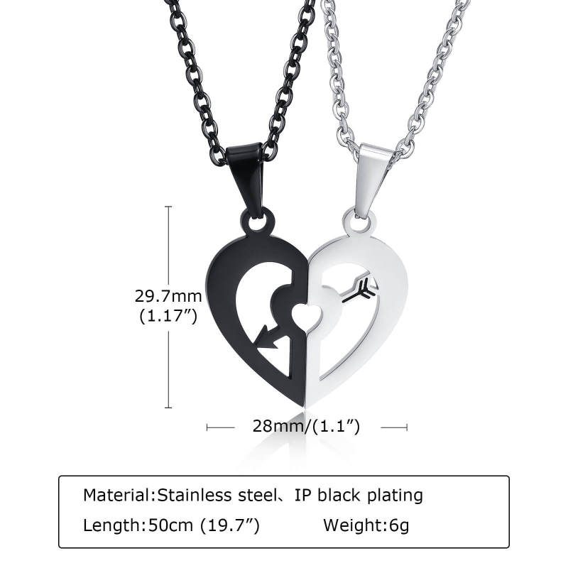 Wholesale Stainless Steel Couple Puzzle Necklace