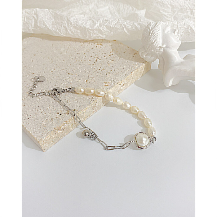 Wholesale Stainless Steel and Pearl Bracelet