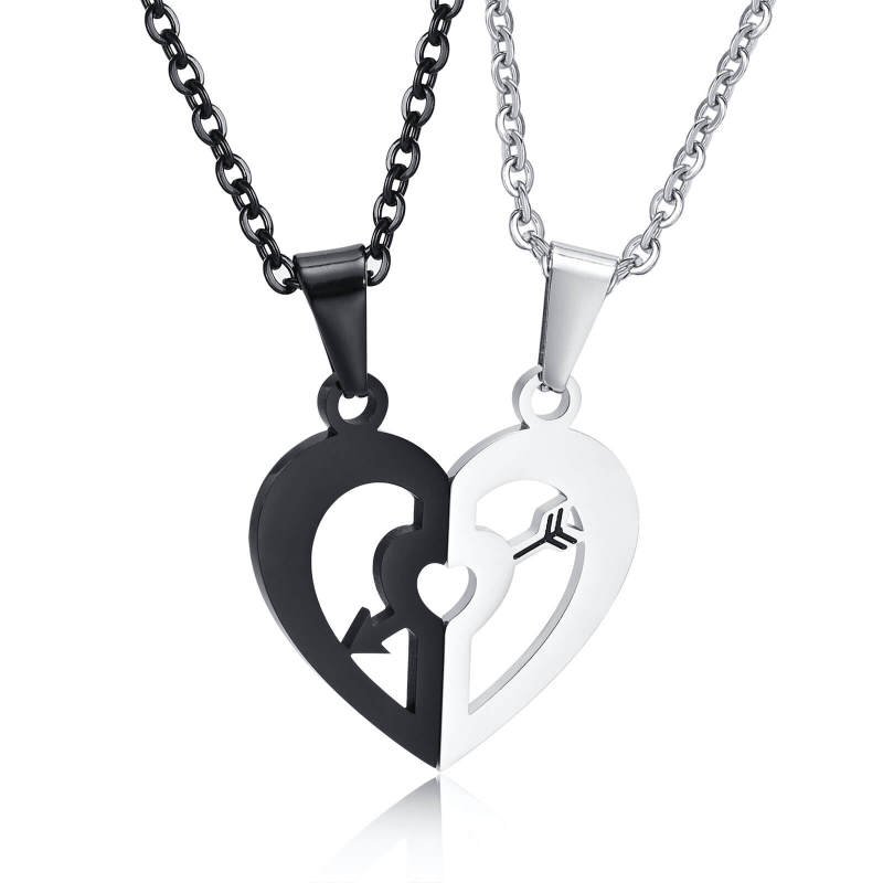 Wholesale Stainless Steel Couple Puzzle Necklace