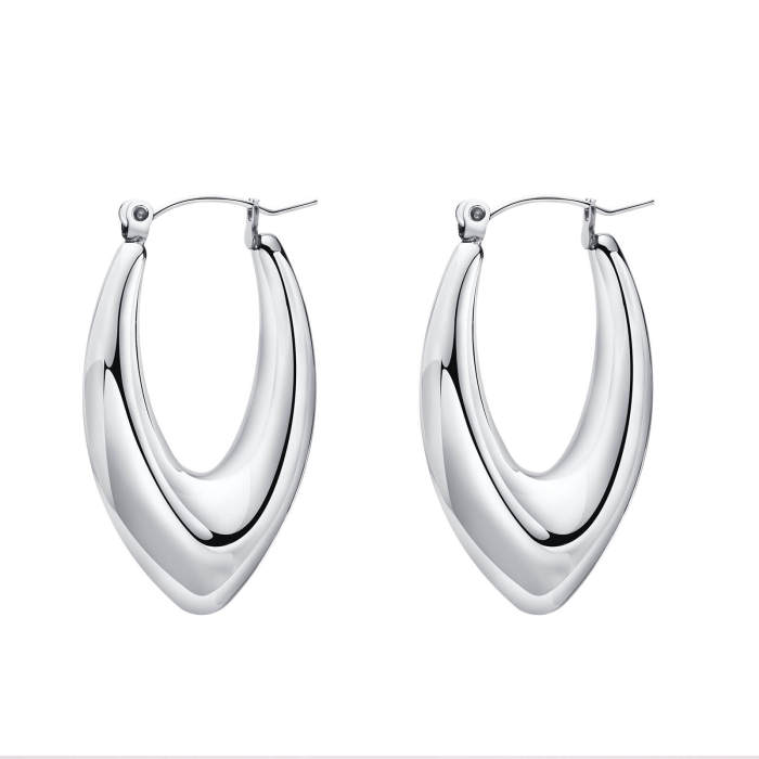 Wholesale Stainless Steel Simple Hollow Earrings