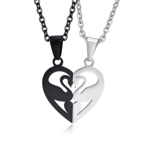 Wholesale Stainless Steel Swan Heart Pendant