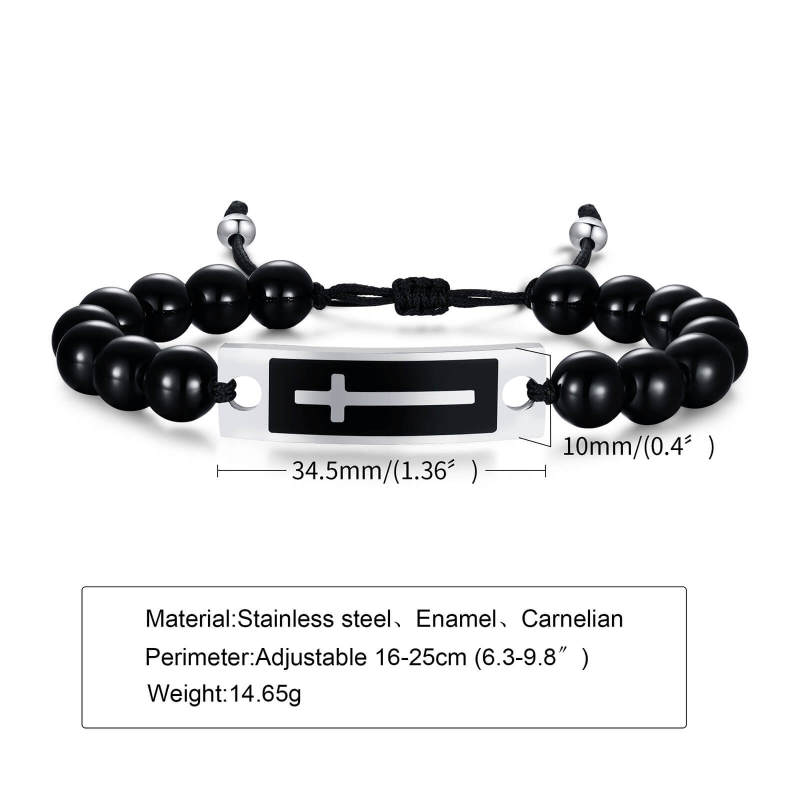 Wholesale Braided Bead Bracelet with Cross