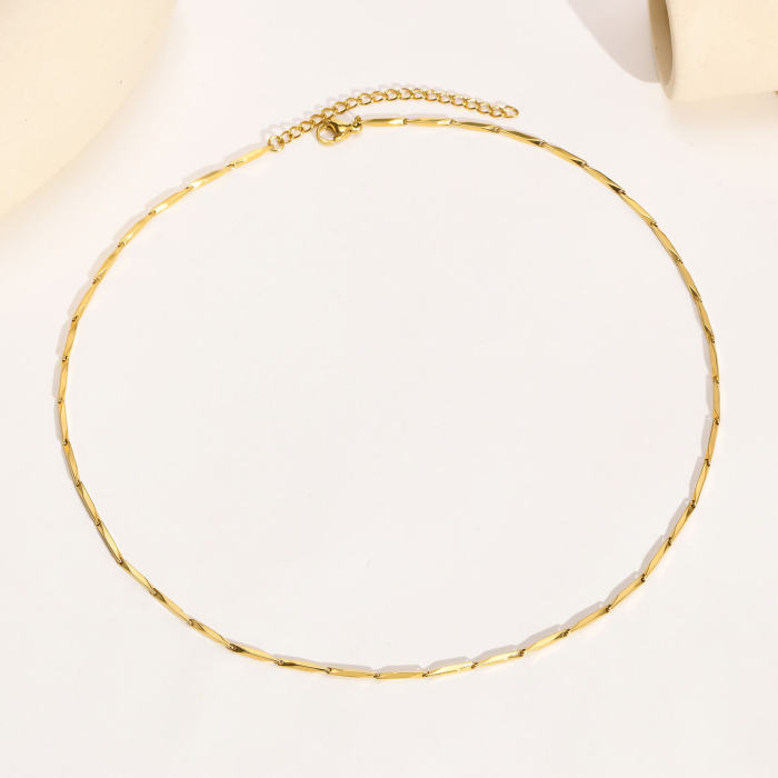 Wholesale Stainless Steel Women Melon Chain Necklace