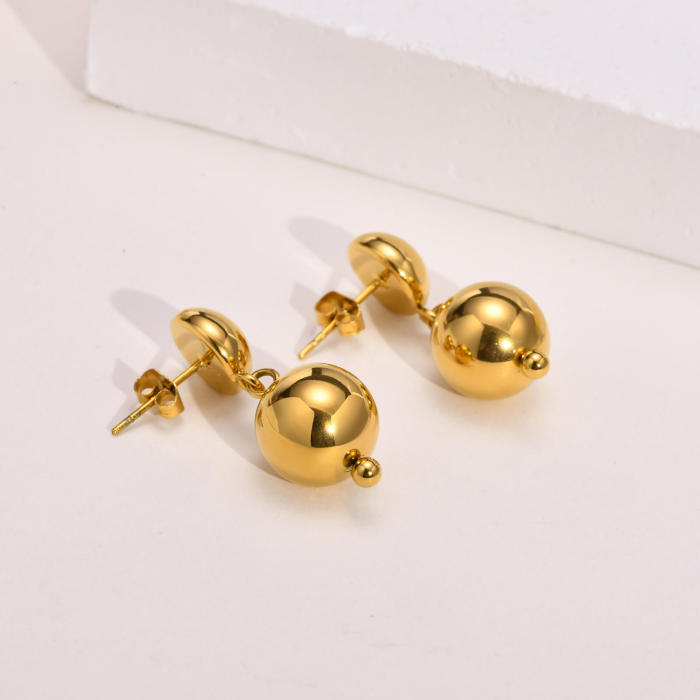 Wholesale Stainless Steel Hollow Bead Earrings