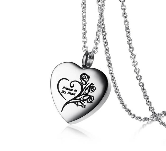 Wholesale Stainless Steel Heart-shaped Urn Pendant