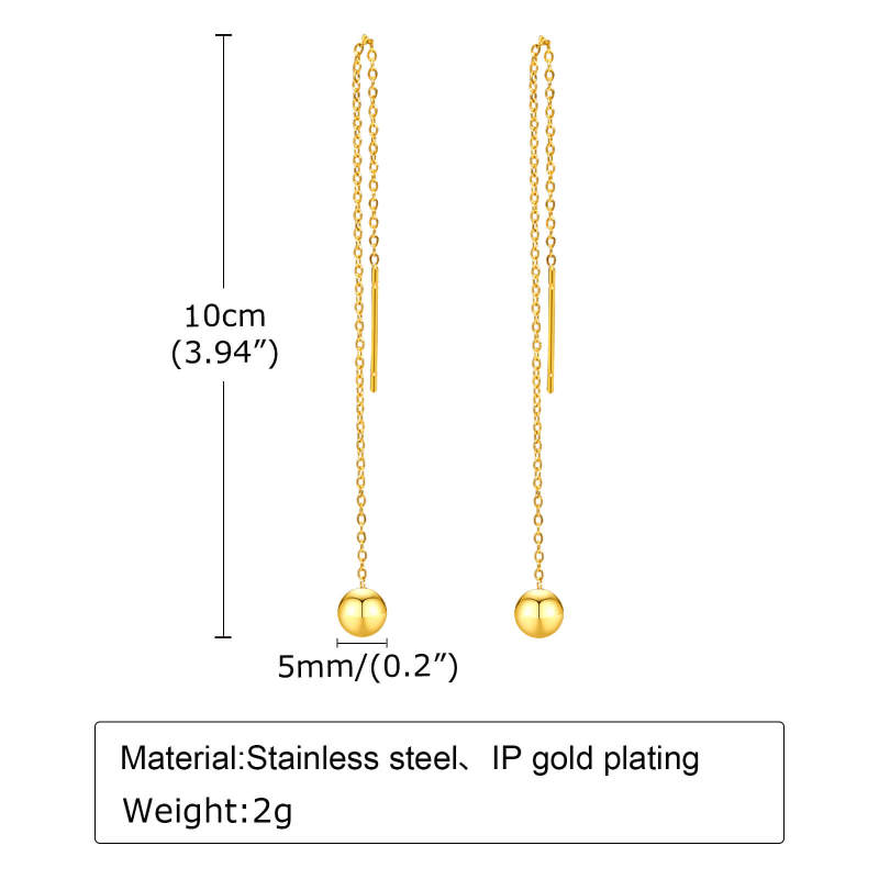 Wholesale Stainless Steel Drop Chain Earrings