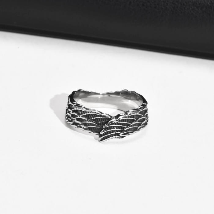 Wholesale Stainless Steel Feather Wing Ring