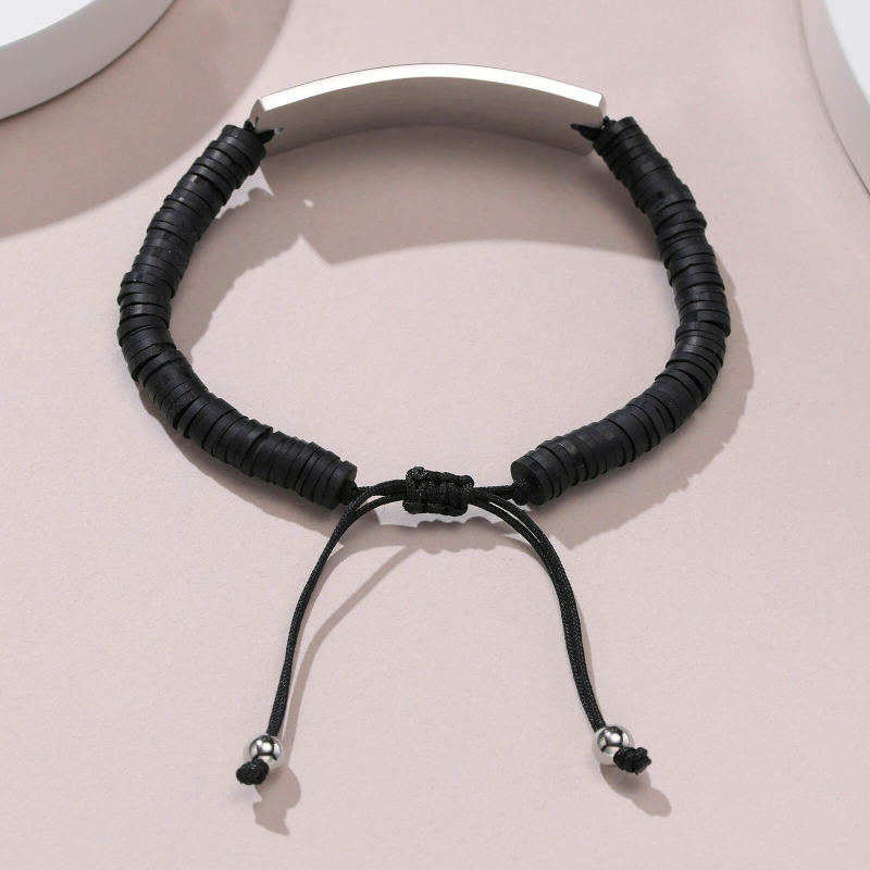 Wholesale Silicone Braided Stainless Steel Bracelet