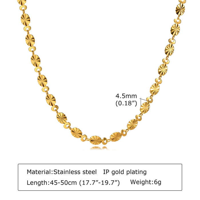 Wholesale Stainless Steel Embossed Necklace