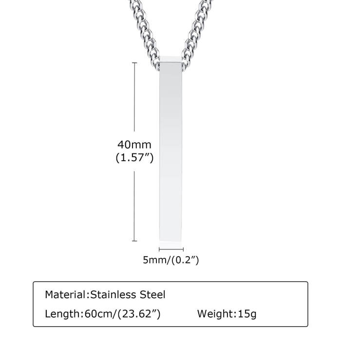 Wholesale Stainless Steel Rectangle Necklace