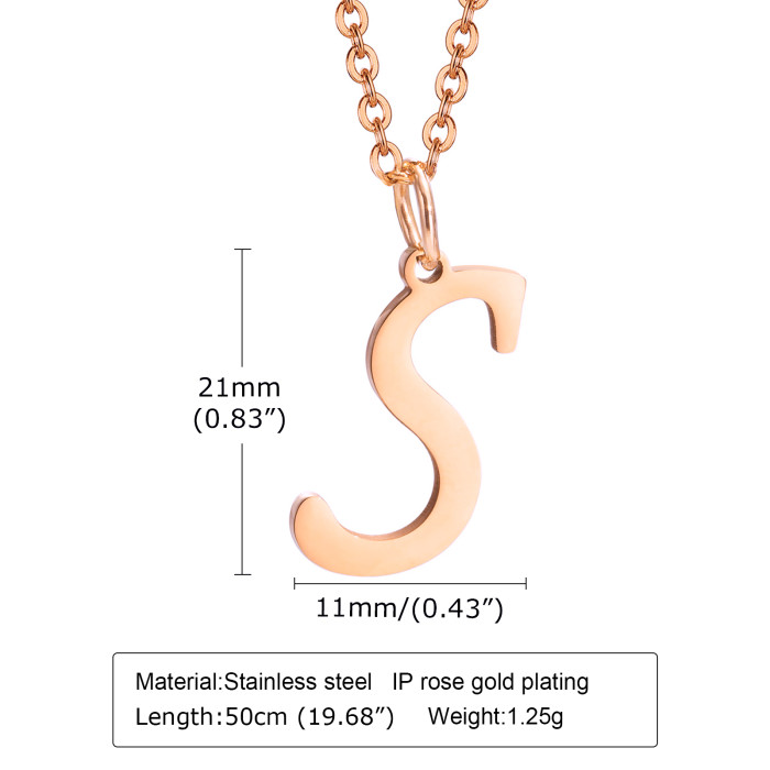 Wholesale Stainless Steel Gold Black Rose Gold Initials Pendant