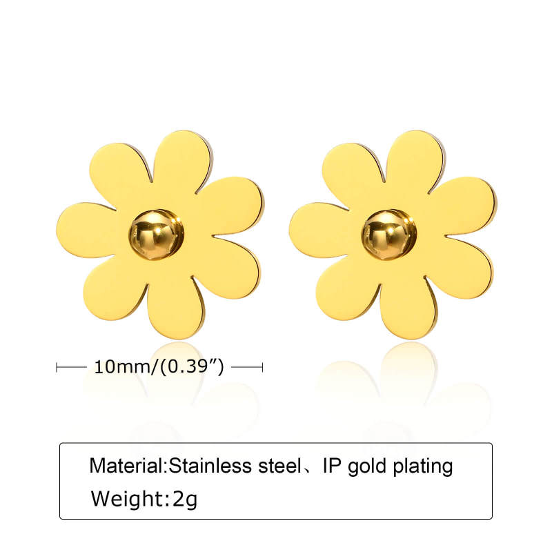 Wholesale Stainless Steel Daisy Earrings