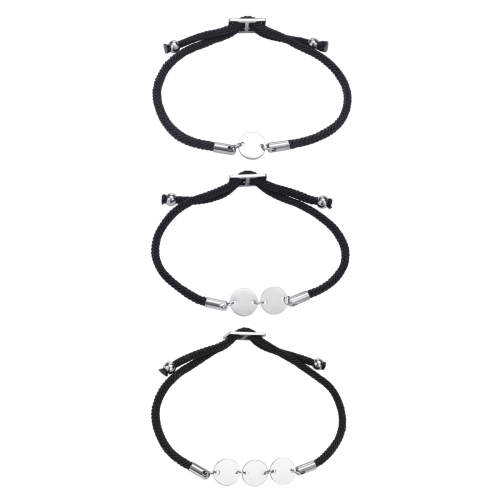 Wholesale Stainless Steel and Rope Women Bracelet