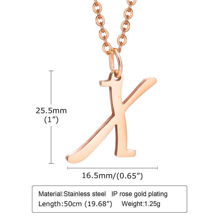 Wholesale Stainless Steel Gold Black Rose Gold Initials Pendant
