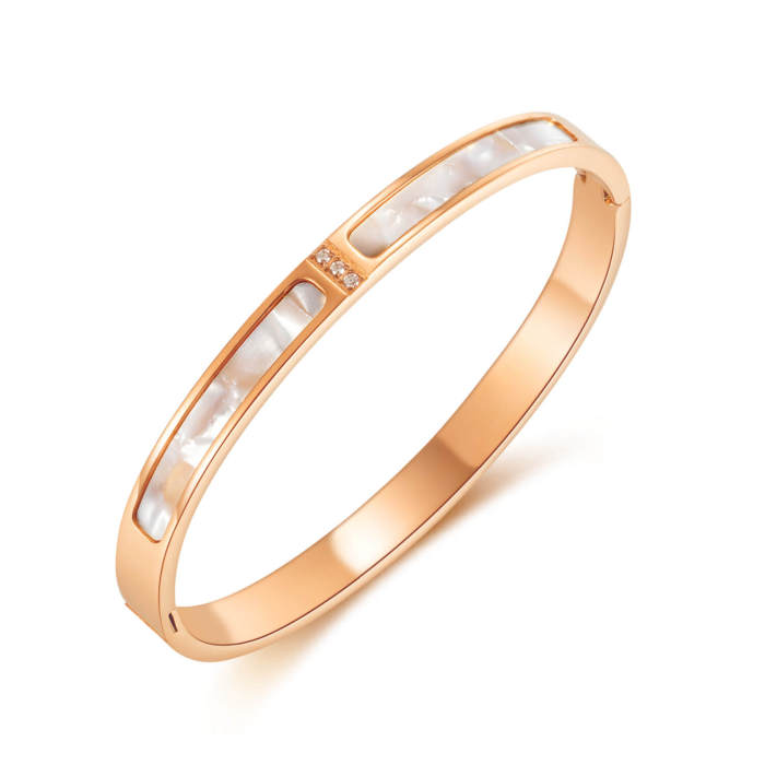 Wholesale Stainless Steel Shell Inlay Bangle