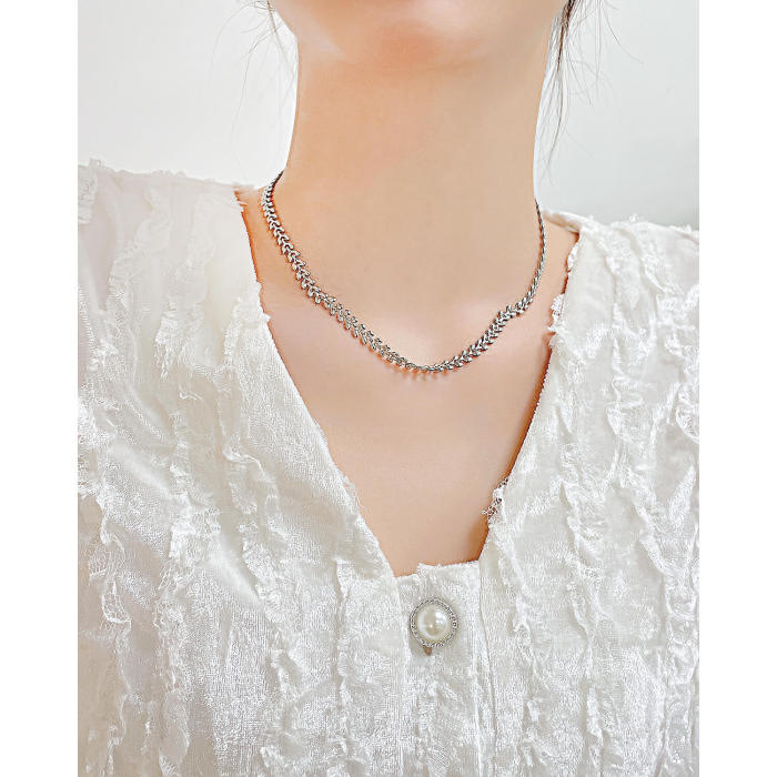 Wholesale Stainless Steel Wheat Necklace