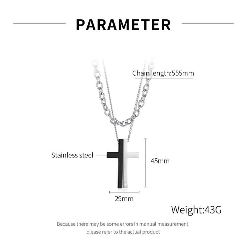 Wholesale Multi-layer Stainless Steel Cross Necklace