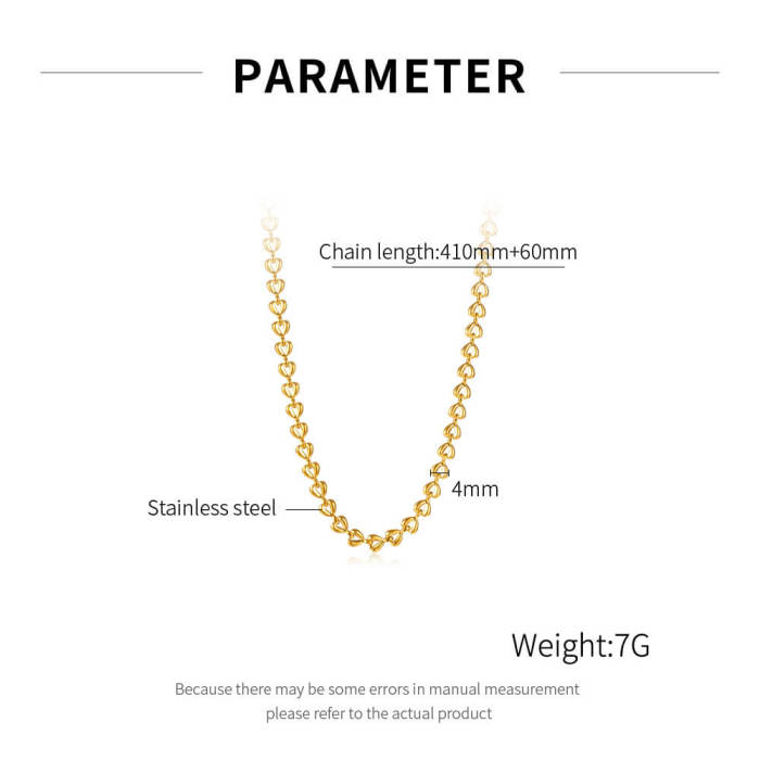 Wholesale Stainless Steel Love Heart Collarbone Chain