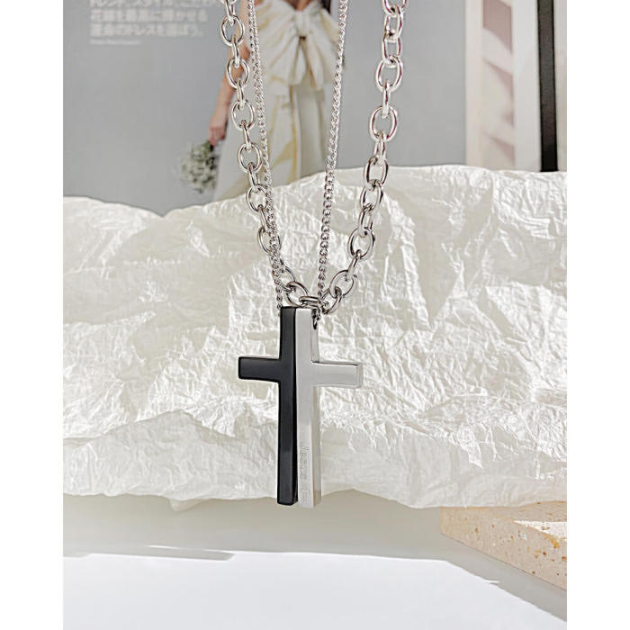 Wholesale Multi-layer Stainless Steel Cross Necklace