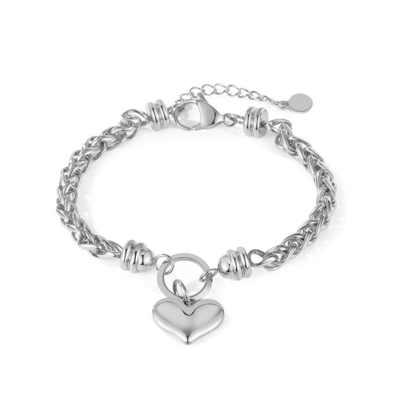 Wholesale Stainless Steel Chain Bracelet with Heart