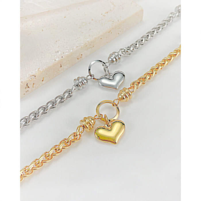 Wholesale Stainless Steel Chain Bracelet with Heart
