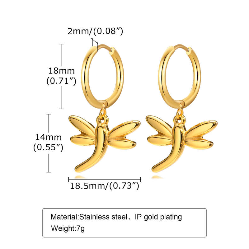 Wholesale Stainless Steel Dragonfly Earrings