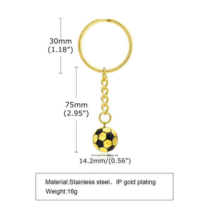 Wholesale Stainless Steel Key Ring with Football