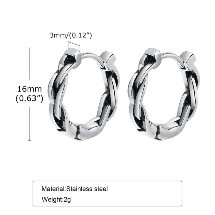 Stainless Steel Mne Twist Earrings