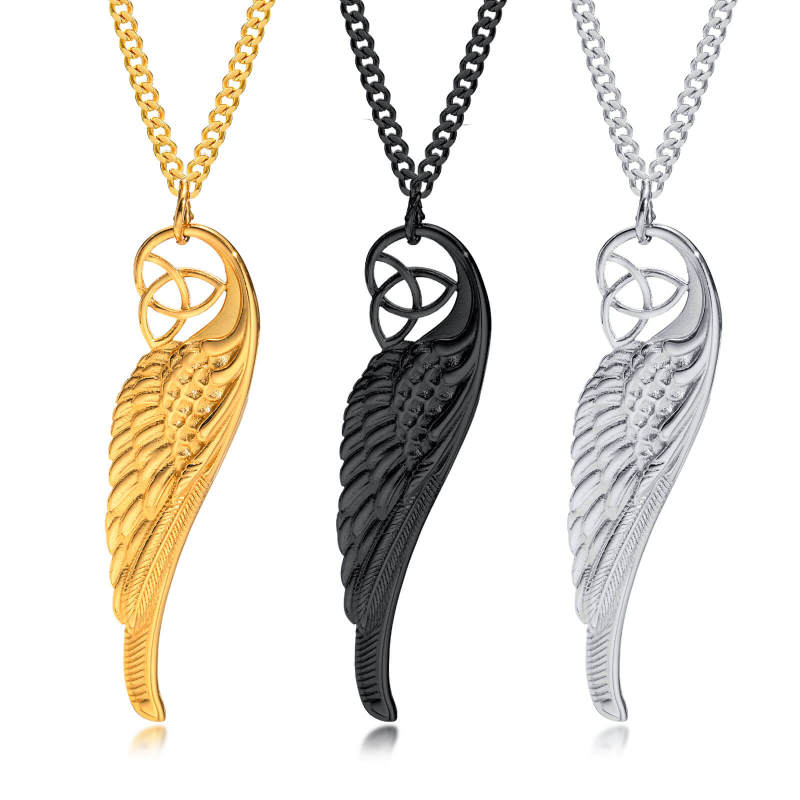 Wholesale Stainless Steel Celtic Feather Pendant