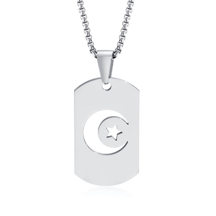 Wholesale Stainless Steel Star and Moon Pendant