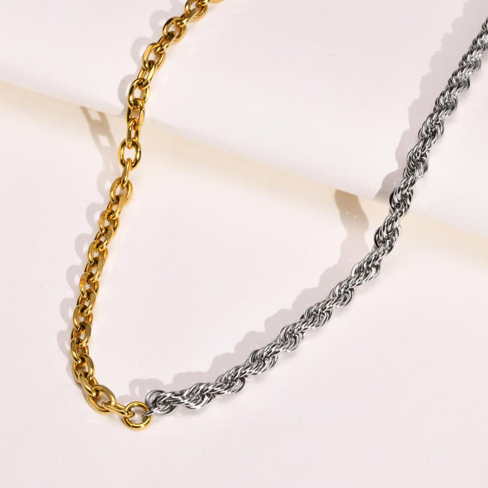 Wholesale Stainless Steel Splicing Chain Necklace