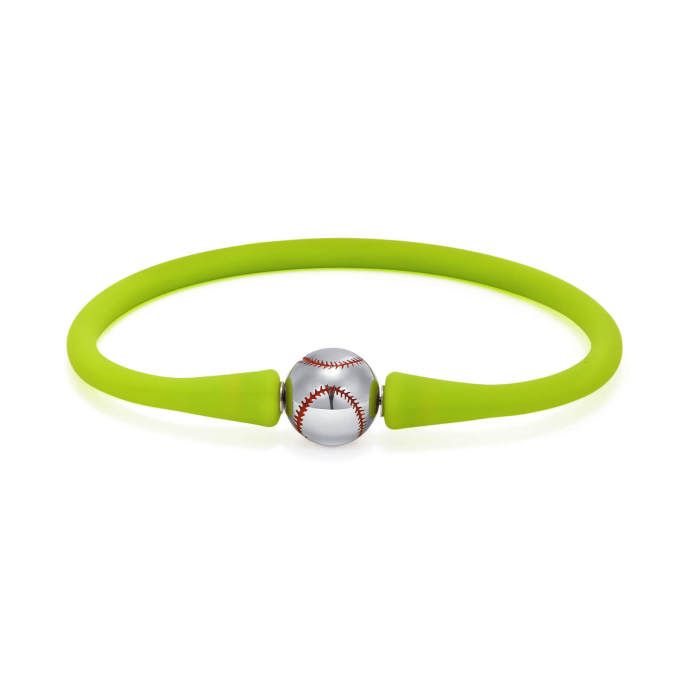 Wholesale Steel Baseball Silicone Bracelet