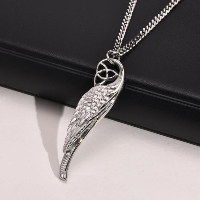 Wholesale Stainless Steel Celtic Feather Pendant