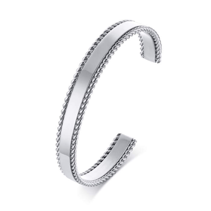 Wholesale Stainless Steel Mens Open Bangle