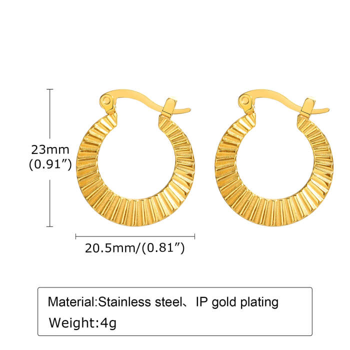 Wholesale Stainless Steel Embossed Earrings